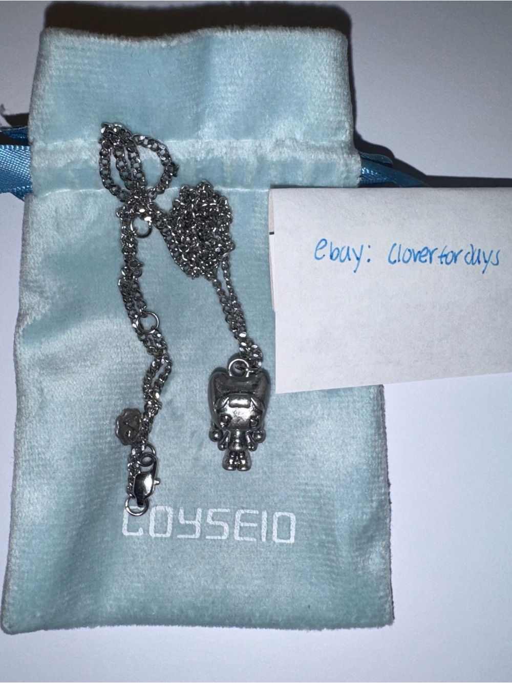 Silver Girl in Cat Ears Trinh Necklace Chrome [COYSEIO]